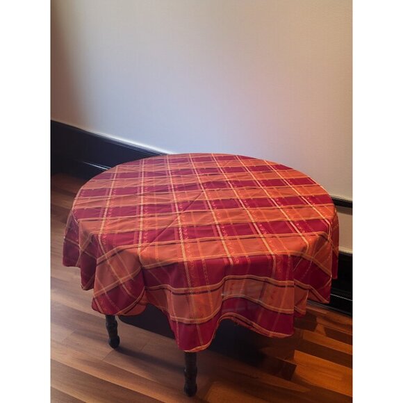 Vintage Harvest / Autumn Plaid 76" Round Tablecloth Better Homes & Gardens - Picture 1 of 6
